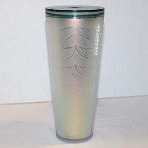 Starbucks Cold Tumbler 2021 Green Iridescent Mermaid Tail 24 oz Acrylic Cup New